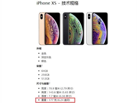 apple iphone xs参数