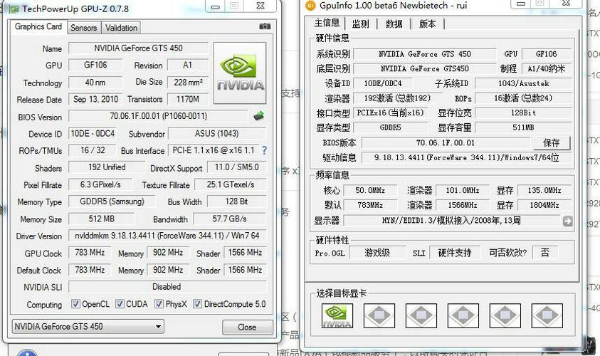 nvidia gts 450 参数