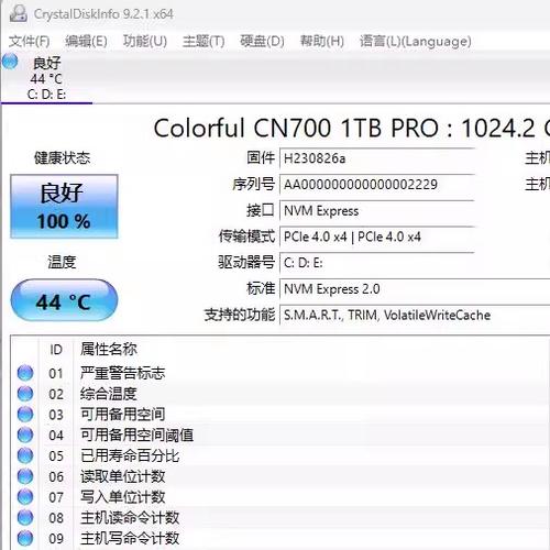 crystaldiskinfo参数