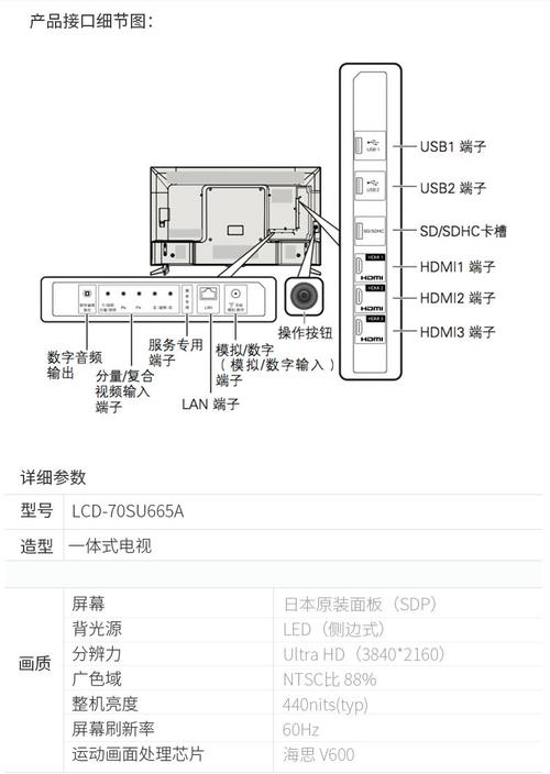 sharp 70su665a 参数