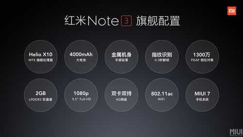 红米note3港版参数详细参数